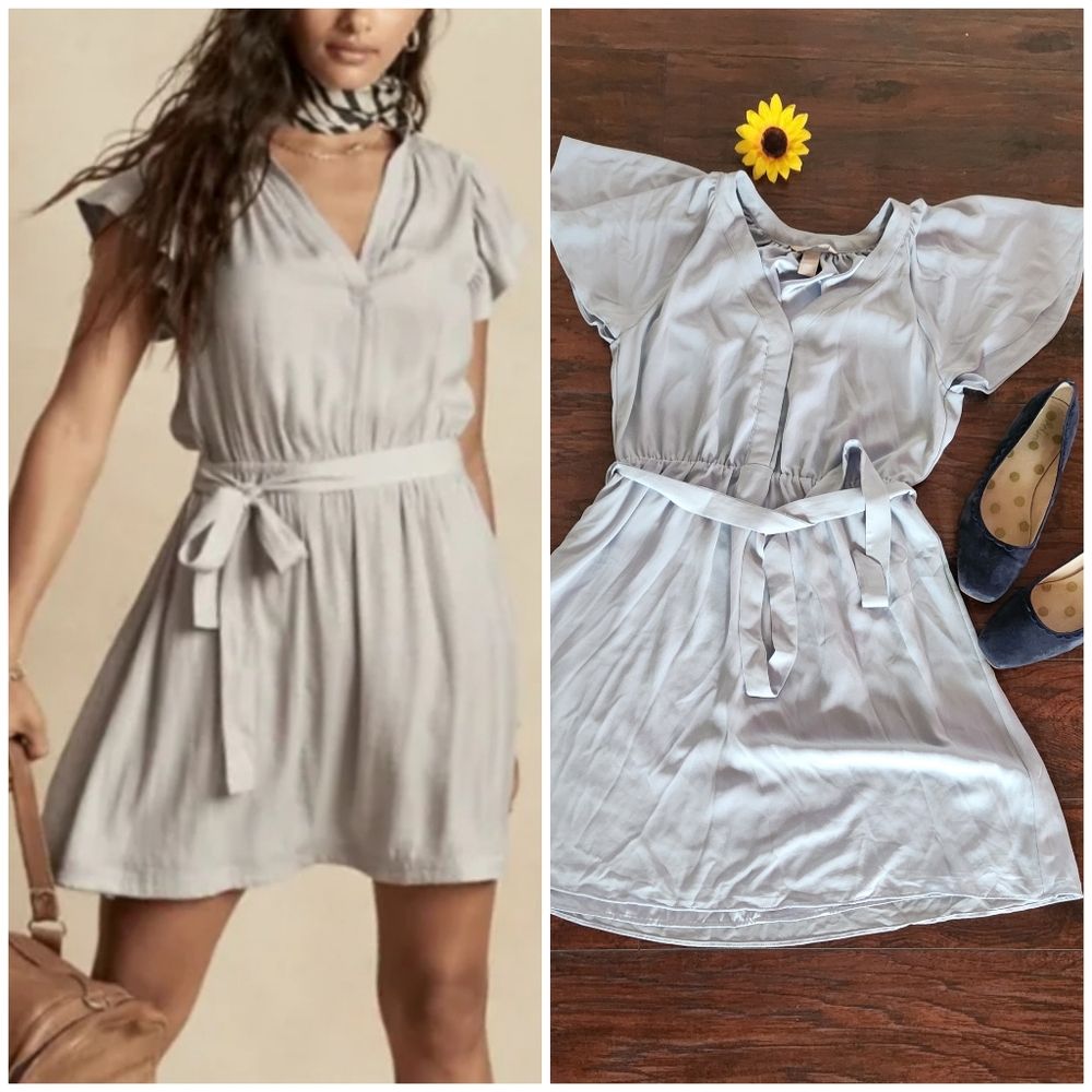 H&M Blue BELTED DRESS 👗